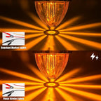 BJZ 6Pcs Amber Watermelon LED Strobe+Constant Marker Lights Dual Function Watermelon-shaped Side Marker Clearance Tail Top Cap Roof Lights for Trailer Truck Semi-trailer Heavy-duty Truck Bus Van