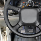 MEWANT Hand Stitch Embossed Faux Leather PU Carbon Fiber Steering Wheel Cover for Chevy Silverado 1500 Astro Blazer C/K