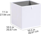 Amazon Basics Collapsible Closet Organizer Cube Storage Bins, Space-Saving Storage Baskets for Shelves, White, 10.5x10.5x11",