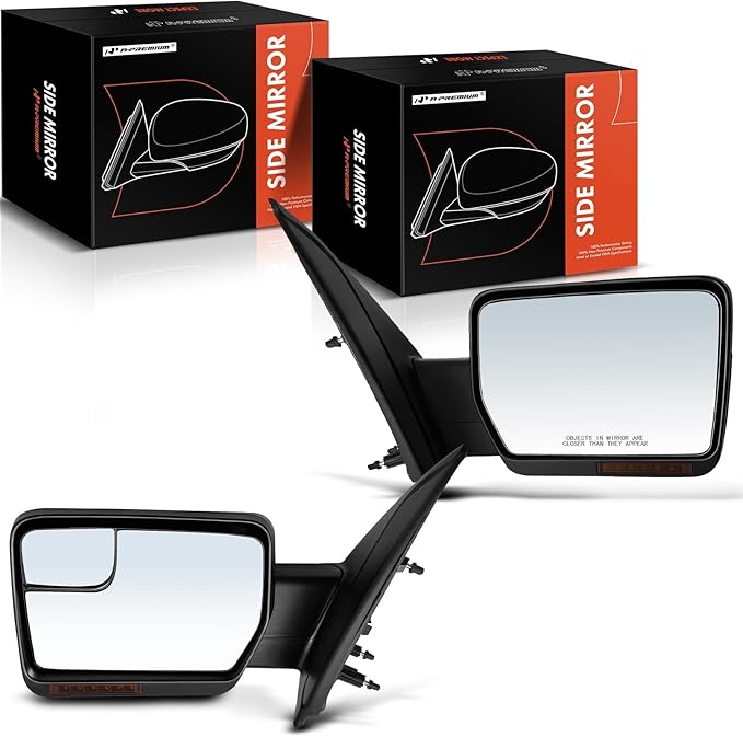 A-Premium Pair (2) Driver and Passenger Side Power Door Mirror - Compatible with Ford F-150 F150 2011 2012 2013 2014 - Heated