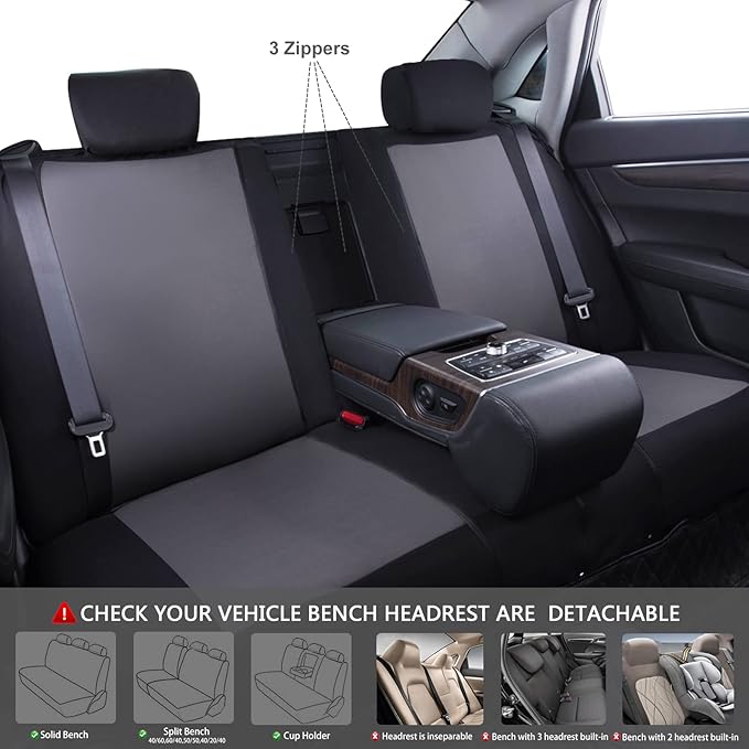 CAR PASS Line Rider Sporty Cloth 11PCS Universal Fit Car Seat Cover -100% Breathable with 5mm Composite Sponge Inside,Airbag 