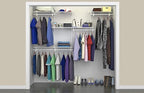 ClosetMaid ShelfTrack Wire Closet Organizer System, Adjustable from 5 to 8 Ft., with Shelves, Clothes Rods, Hardware, Durable