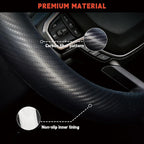 Steering Wheel Cover for Dodge Ram 1500, Ram 2500, Ram 3500, Fit 15.5-16" Wheels (Black-Full Carbon Fiber)
