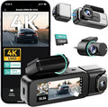 BOTSLAB 3 Channel Dash Cam 4K with 128GB Card, 3.18" Touch Screen, Voice Control, 4K Dash Cam Front and Rear Inside Loop Reco