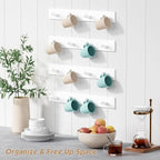 Forbena White Coat Hooks Wall Mount for Hanging 4 Pack, 16 Inch Wood Entryway Coat Rack Wall Mounted Heavy Duty, Modern Large