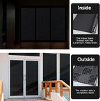HIDBEA Blackout Window Film,100% Light Blocking Room Darkening Window Privacy Film,Frosted Glass Window Film Heat Control, Removable Window Cover Tint for Day Sleep (Black,17.5in x 6.5ft)