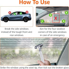 for Tesla Safe Durable 2-1 Car Safety Hammer Window Breaker Breaker Tool w/Seatbelt Cutter - Emergency Escape Glass Hammer - 