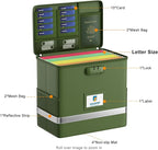 Fireproof File Box with Lock, Document Box Storage Organizer, Suitable for Hanging File Folders in Letter Size, Collapsible F