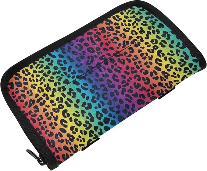 Car Tissue Holder Car Visor Organizer Tissue Box Holder for Car Sun Visor Organizer with Car Vehicle Accessories Essentials Interior for Women Men Rainbow Leopard Print