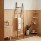 Blanket Ladder Pre Assembled 76in Wooden Ladder Shelf Living Room Bathroom Bedroom Decorative Wall Leaning Farmhouse Quilt Di