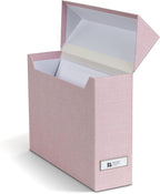 Bigso Lovisa Fiberboard Label Frame 12 File Storage Box - Paperwork Storage Box with Metal Label Holder - Durable Document Or