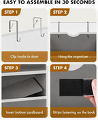 Over the Door Hanging Organizer for Bathroom & Nursery - 6 Shelf Closet Door Organizer, Anti Tilt 50LB Load Baby Behind Door 