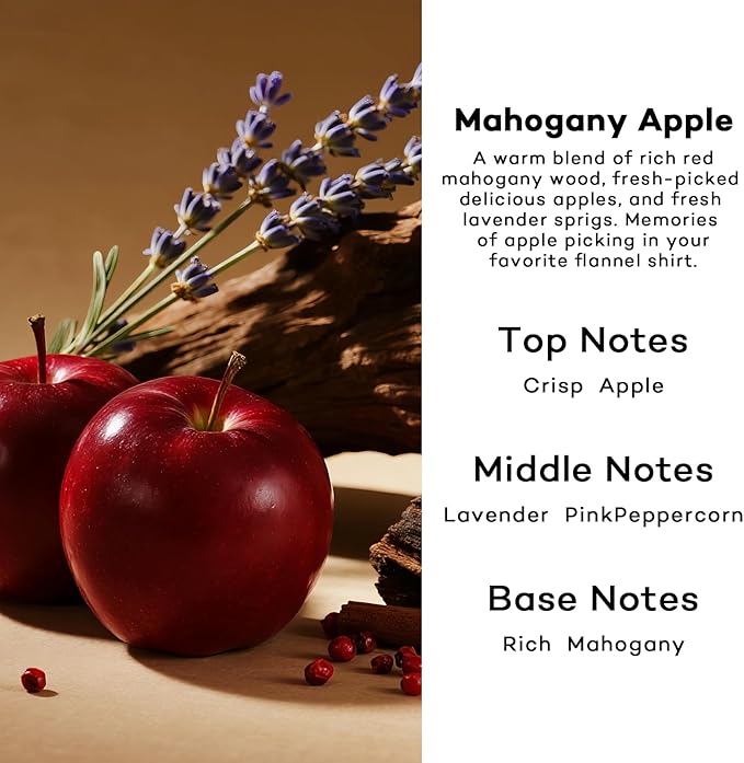 HoogaLife Car Air Freshener Diffuser 2 Pack Hanging Air Freshener Diffuser - Mahogany Apple Fragrance Oil Air D iffuser for C
