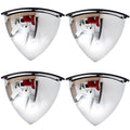Suzile 4 Pieces 18 Inch Convex Mirror Corner Quarter Dome Mirror Blindspot for Wall Security Safety Acrylic High Viewing Angle