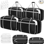 DIMJ Large Comforter Storage Bag with Handls, 100L Washable Blanket Storage, Compression Packing Totes Moving Bags With Zippe