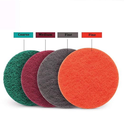 40PCS 3 inch Scrub Pads Headlight Restoration Kit VÉZAAR Scouring Pad Hook and Loop Car Hub Cleaning Auto Painting Polishing 