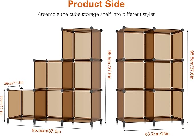 6-Cube Storage Organizer, Closet Organizer Storage Shelf Bookcase Bookshelf with Metal Hammer, Storage Cubes Organizer Cabine