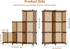 6-Cube Storage Organizer, Closet Organizer Storage Shelf Bookcase Bookshelf with Metal Hammer, Storage Cubes Organizer Cabine