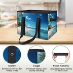 Reusable Grocery Bags Heavy Duty Shopping Bags Foldable Large Tote Bags with Long Handles & Hard Bottom