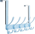Dseap Over The Door Hook Hanger - Fits 1 3/8" to 1 3/4" Standard Doors | 5 Tri Hooks Heavy Duty Towel/Coat Rack | Door Organi