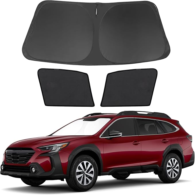 3PCS Car Window Shades Front Windshield Sun Shade Foldable Window Shade Custom Fit for Subaru Outback 2021-2024 Accessories Car Shades for Front Windows Anti-UV Rays Block Heat