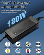 AC to DC Converter 180W 15A 110V to 12V Power Adapter with Fast Cooling Fan, Car Cigarette Lighter Socket Power Supply for Ca