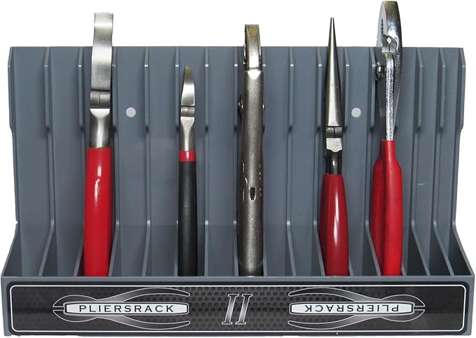 PLR16 Gray PliersRack for your Peg Board and Toolbox Drawer. Plier storage for Regular & smaller pliers. Keeps spring loaded 