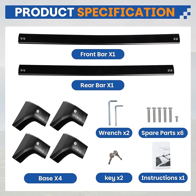 260lbs Roof Rack Cross Bars Compatible with Toyota Corolla Cross 2022-2026 Aluminum Crossbars Black Anty-Sheft Metal Lock Luggage Carrier Kayak Rooftop Cargo bar