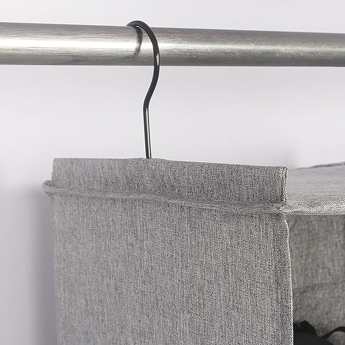 Hanging Closet Organizer, Easy Mount Collapsible 3-Shelf Camper Closet Wardrobe Hanging Storage Shelves, Folded Clothes Towel