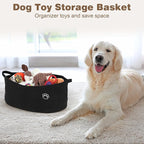 Optish Dog Toy Basket, Toy Box and Bin for Dog Cat Storage, 19.7" X 11" X 7.9" (30L) Large Woven Rope Basket for Blanket Stor