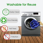 BeeGreen Blue Reusable Grocery Bags Wholesale Blue Reusable Kitchen Bags Bulk Foldable-Machine Washable with Zipper Storage Pouch 10 Packs