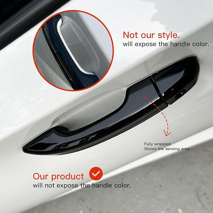 YINGTUU for Honda Accord 10th Gen 2018 2019 2020 2021 2022 Accessories Stickers Door Handle Cover Decals Bright Black