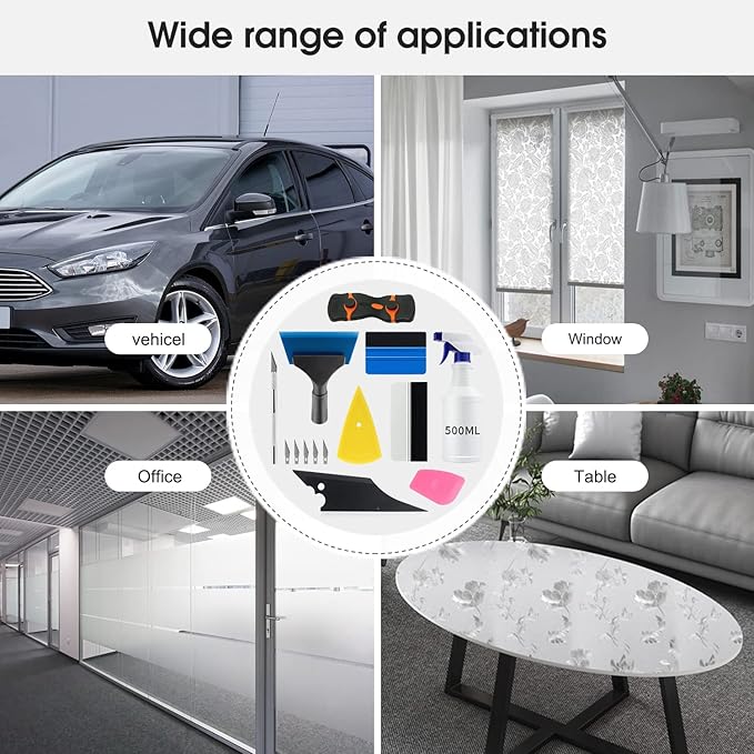 9 Pcs Vehicle Car Window Tint Application Tools Kit Glass Protective Film Installing Tool Car Window Film Squeegee Auto Vinyl Wrap Installation Kit for Vinyl (9)