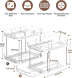 Delamu 2 Sets of 2-Tier Multi-Purpose Bathroom Under Sink Organizers and Storage and 2 Sets of 3-Tier Bathroom Under Sink Org