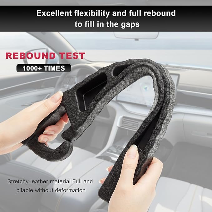 2PCS Car Seat Gap Filler Organizer, PU Leather Crevice Blocker Gap Plug Between Seat and Console, Universal Car SUV Truck Gap Organizer Stop Phone Wallet Keys from Dropping