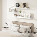Vivelove White Floating Shelves Over Toilet, 24/36/48/55 Inch X 12 Deep Shelves for Room Wall Mounted, 2" Thick Floating Shel