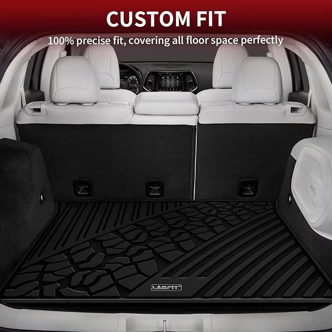 LASFIT Cargo Mat for Jeep Grand Cherokee 2011-2020 2021 5 Seats, All Weather TPE Custom Fit Rear Trunk Mat Trunk Liner Cargo Liner, Black