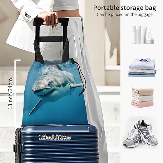 Car Trash Bag Large Hanging Can for Back of Seat, Cute Waterproof Car Garbage Bag for Vehicle, Travelling, Outdoor Cool Shark