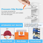 Eiito Hat Organizer for Baseball Caps, 2 Pack Strong Adhesive Hat Rack for Wall, Multilayer Hat Storage Display Holder, Wall 