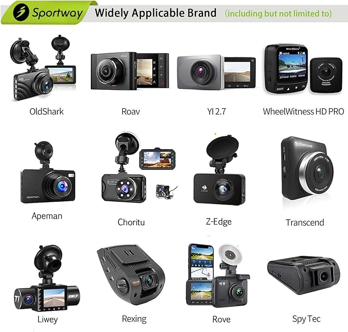 Sportway S80 Dash Cam mount, Dash Cam Mirror Mount Holder with 16pcs Joints for Rove APEMAN CHORTAU Roav Nexar iiwey YI Z-Edge Old Shark KDLINKS Crosstour VANTRUE GoPro... 99% Car Dash Cameras DVR GPS