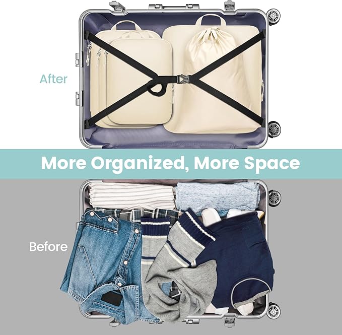 Cambond Compression Packing Cubes for Travel - Lightweight Expandable Travel Bags Luggage Organizers Travel Essentials Compre