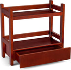 Sorbus Bamboo Bathroom Counter Organizer – 2-Tier Shelf with Hidden Drawer for Vanity, Matcha Station, Bathroom Sink Organize