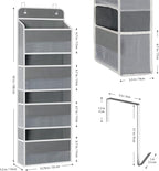 2 Pack Over Door Organizer, Over The Door Storage, 4 Shelf Hanging Door Organizer with 6 Mesh Pockets, 35 lbs Capacity Hangin