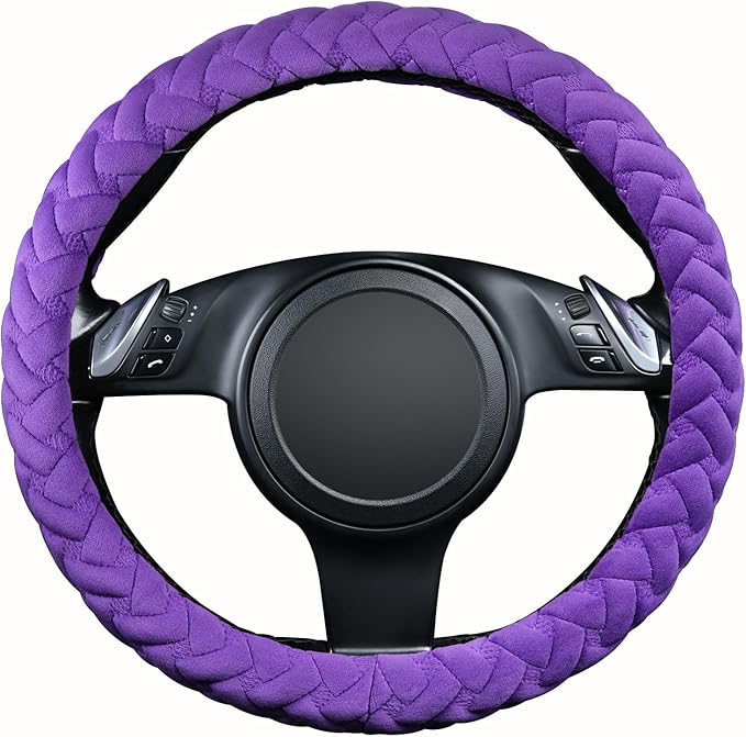 Flying Banner car Steering Wheel Cover Massage Velvet Warm Universal Size 15 inches SUV Truck Anti Slip Odorless Summer Winte