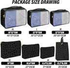 7 Set Packing Cubes Travel Luggage Organizers for Suitcase Travel Accessories with Shoe Bag for Women Girls Aesthetic Cute-Bl