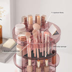 Jiavarry 360 Rotating Makeup Organizer with Lipstick Slots, 8 Adjustable Layers Spinning Skincare Organizers, Large Capacity 