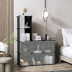 C&AHOME Cube Storage Organizer with Doors, 8-Cube Shelves, Closet Cabinet, DIY Plastic Modular Bookshelf, Storage Shelving Id