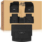 LASFIT Floor Mats & Cargo Mat for Nissan Rogue 2021-2026 (Not Fit Rogue Sport), Custom Fit All Weather TPE Floor Liners for Nissan Rogue S/SV/SL/Platinum 2021-2026 Full Set Car Mats & Trunk Mat, Black