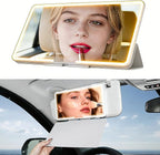 78 Smart LED Light Makeup Mirror Vanity for Car Sun Visor - Anti-reflective Rechargeable Dimmable - 3 Light Modes Sun Visor Mirror with Cover for Gift Women Girl Work Travel Trip Outdoor Dressing