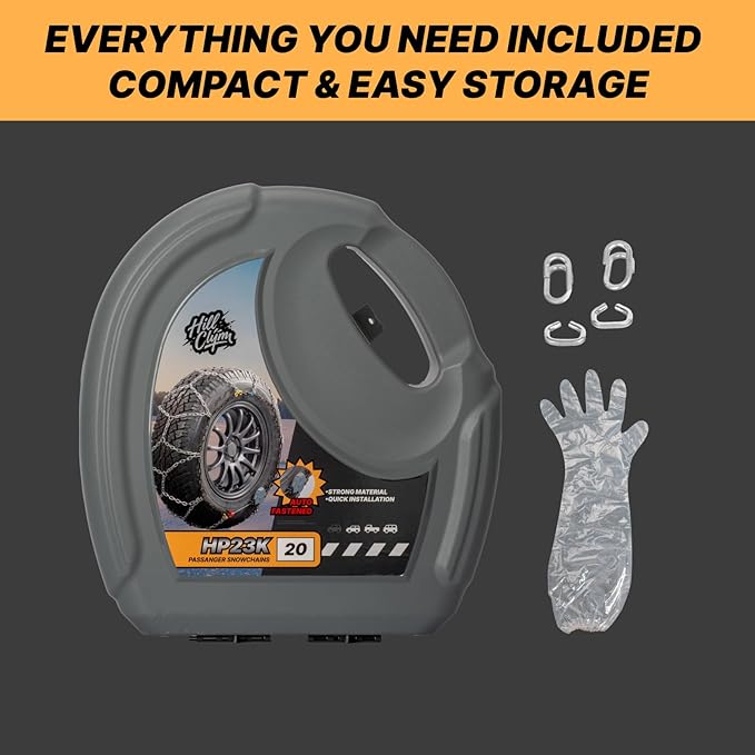 Auto Fixing Snow Chains for Car Tires, Tire Chains for Passenger Cars, Sedan, SUVs, Quick Fit & Easy Installation Snow Tire C
